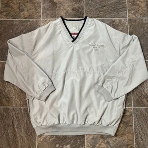 Vintage Trimark Calgary Flames Hockey Club Men's Pullover Tan V-Neck Windbreaker